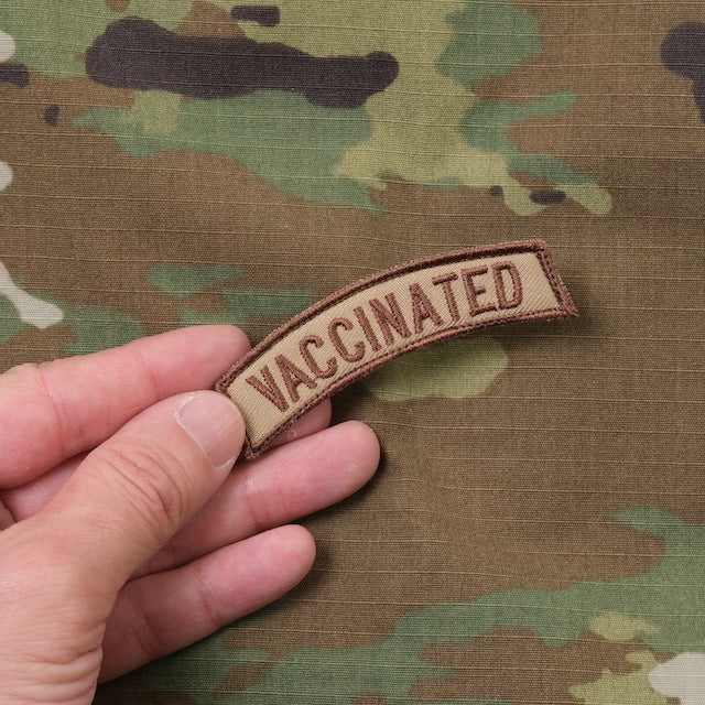 Military Patch VACCINATED Tab Desert [With hook] [Letter Pack Plus compatible] [Letter Pack Light compatible]