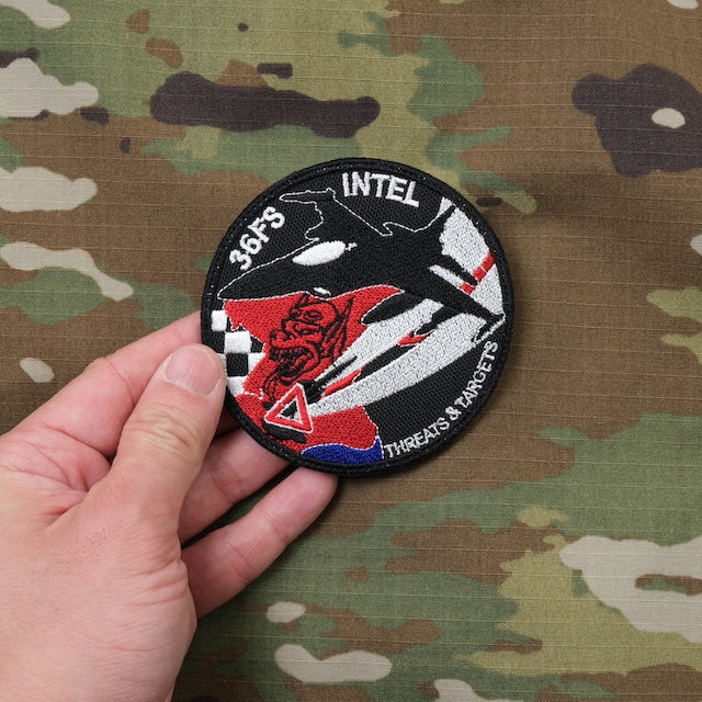 Military Patch（ミリタリーパッチ）36FS INTEL THREATS TARGETS [3種] [フック付き]【レターパックプラス対応】【レターパックライト対応】