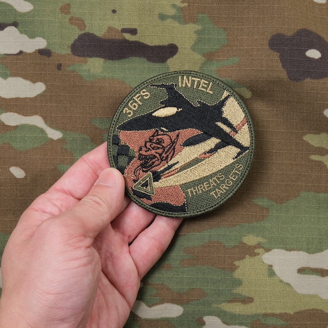 Military Patch（ミリタリーパッチ）36FS INTEL THREATS TARGETS [3種] [フック付き]【レターパックプラス対応】【レターパックライト対応】