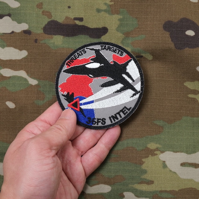 Military Patch（ミリタリーパッチ）36FS INTEL THREATS TARGETS [3種] [フック付き]【レターパックプラス対応】【レターパックライト対応】