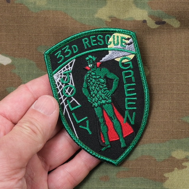 Military Patch（ミリタリーパッチ）33D RESCUE シールド型 NVG 2021 ドラキュラ [フック付き]【レターパックプラス対応】【レターパックライト対応】