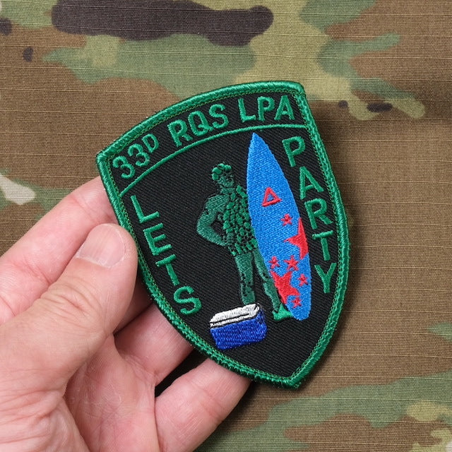Military Patch（ミリタリーパッチ）33D RESCUE シールド型 NVG 2021 マシンガン サーフィン [2種][フック付き]【レターパックプラス対応】【レターパックライト対応】
