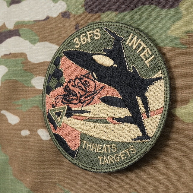 Military Patch（ミリタリーパッチ）36FS INTEL THREATS TARGETS [3種] [フック付き]【レターパックプラス対応】【レターパックライト対応】