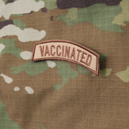 Military Patch VACCINATED Tab Desert [With hook] [Letter Pack Plus compatible] [Letter Pack Light compatible]