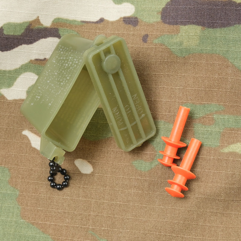 US (U.S. military release product) flange type ear plugs with carrying case [Letter Pack Plus compatible] [Letter Pack Light compatible]