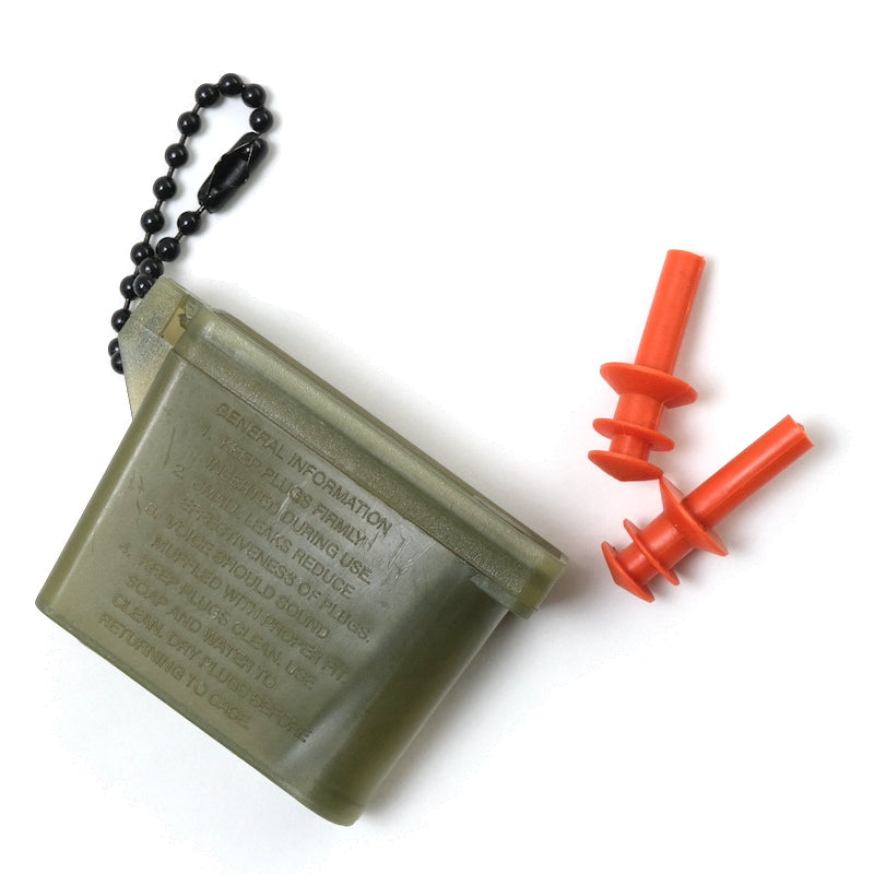 US (U.S. military release product) flange type ear plugs with carrying case [Letter Pack Plus compatible] [Letter Pack Light compatible]