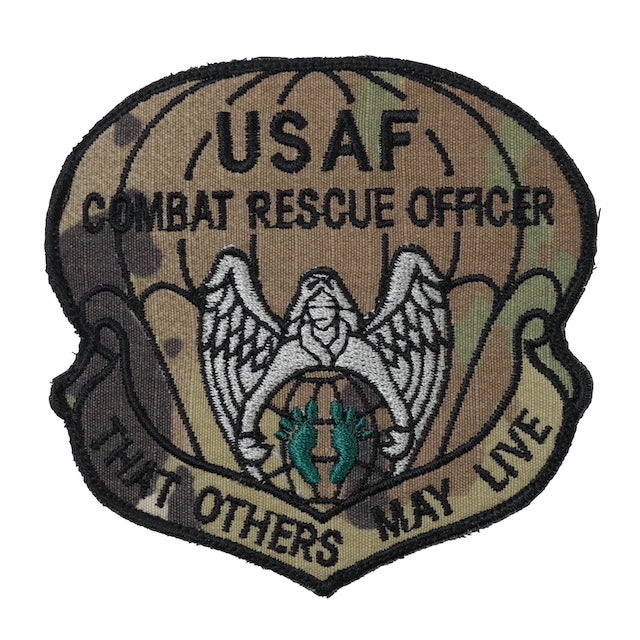 Military Patch（ミリタリーパッチ）USAF COMBAT RESCUE OFFICER ジョリーグリーン OCP生地 [フック付き]【レターパックプラス対応】【レターパックライト対応】