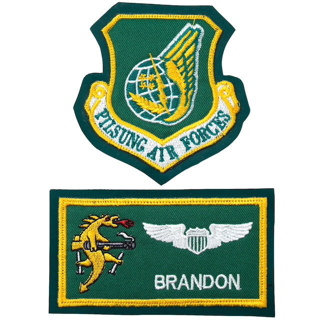Military Patch（ミリタリーパッチ）25FS レザー用 PACAF&ネームタグ セット [フック付き]【レターパックプラス対応】【レターパックライト対応】