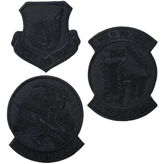 Military Patch 14TH FIGHTER SQOUADRON All Black 3-piece set [with hook] [Letter Pack Plus compatible] [Letter Pack Light compatible]