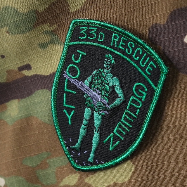 Military Patch（ミリタリーパッチ）33D RESCUE シールド型 NVG 2021 マシンガン サーフィン [2種][フック付き]【レターパックプラス対応】【レターパックライト対応】