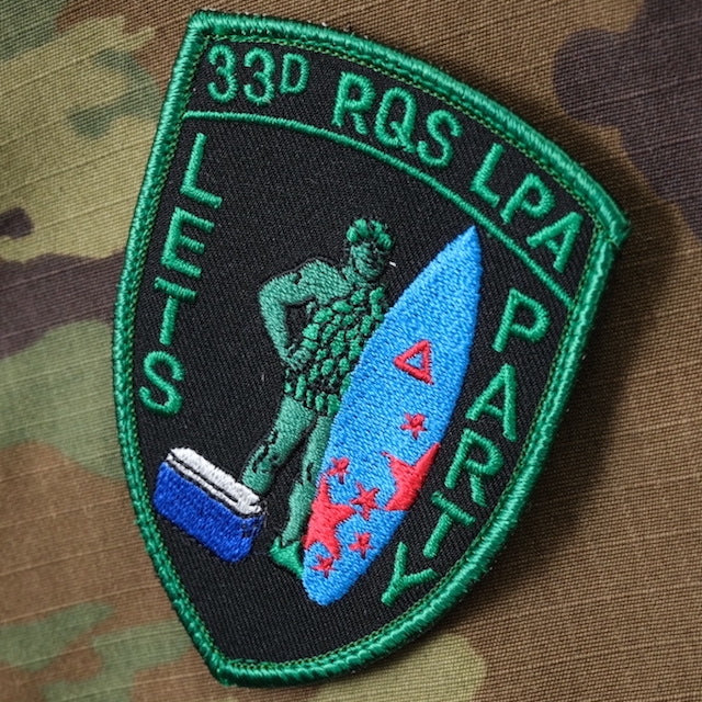 Military Patch（ミリタリーパッチ）33D RESCUE シールド型 NVG 2021 マシンガン サーフィン [2種][フック付き]【レターパックプラス対応】【レターパックライト対応】