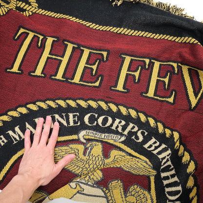 US SURPLUS 245th MARINE CORPS BIRTHDAY Commemorative Blanket Tapestry