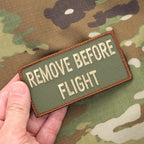 Military Patch REMOVE BEFORE FLIGHT OCP Color Name Patch Size [With Velcro] [Compatible with Letter Pack Plus] [Compatible with Letter Pack Light]