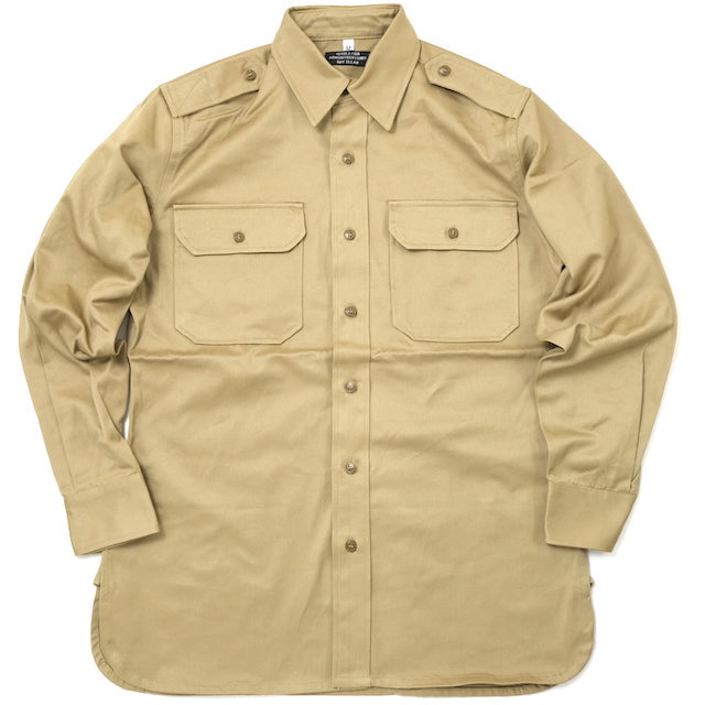 SESSLER（セスラー）L/S Chino Khaki Shirts ロングスリーブ チノシャツ 1945モデル 将校用 【中田商店】