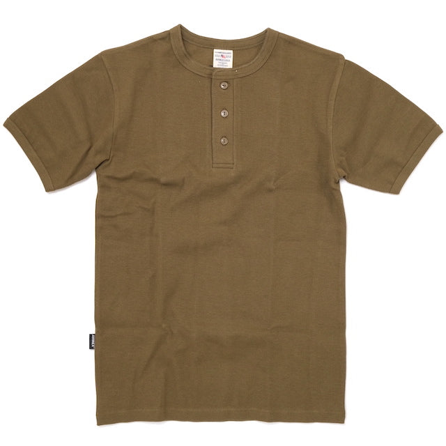 AVIREX RIB S/S Henley Neck [4 colors] [Letter Pack Plus