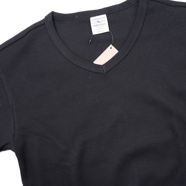AVIREX（アヴィレックス）RIB L/S Vネック Tシャツ [3色]【レターパックプラス対応】