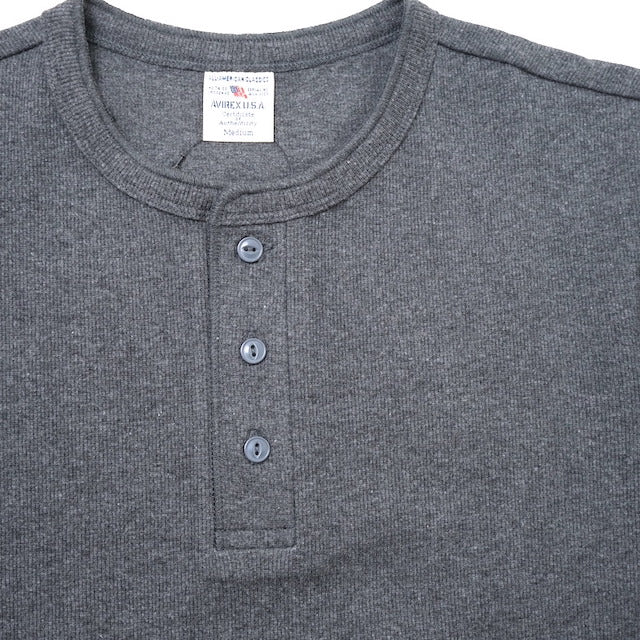 AVIREX（アヴィレックス）RIB L/S ヘンリーネック[3色]【レターパックプラス対応】
