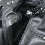 Schott（ショット）#641 シングルライダース ジャケット 3POCKETS 詰襟 [BLACK]