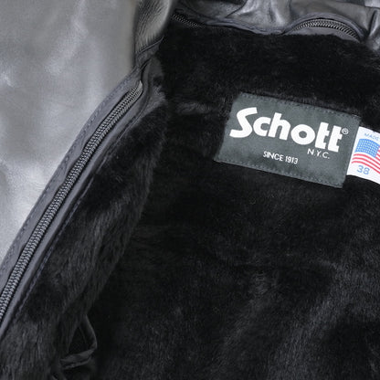 Schott #641 Single Riders Jacket 3POCKETS Collar [BLACK]