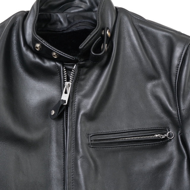 Schott #641 Single Riders Jacket 3POCKETS Collar [BLACK]