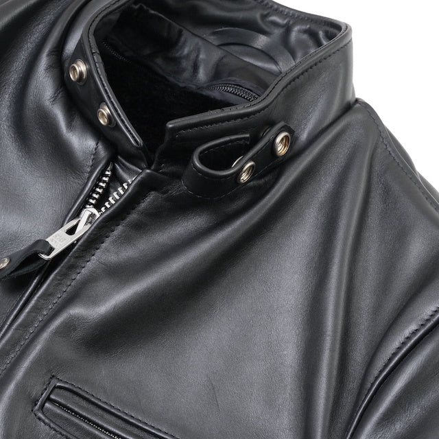 Schott（ショット）#641 シングルライダース ジャケット 3POCKETS 詰襟 [BLACK]