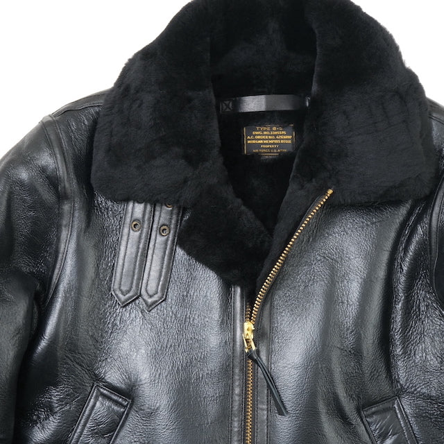MORGAN MEMPHIS BELLE（モーガン メンフィスベル）Type B-3 2POCKETS TYPE [BLACK] SHEEP SKIN/羊毛皮(ムートン)