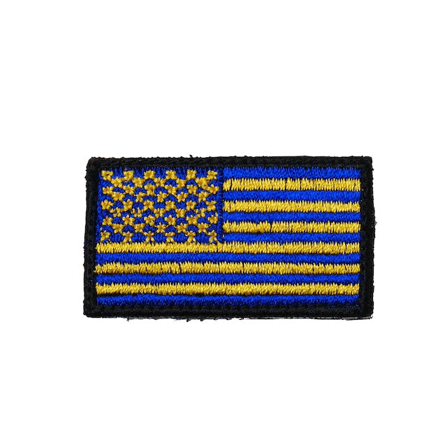 Military Patch（ミリタリーパッチ）UKRINE Color US FLAG ミニパッチ  [フック付き]【レターパックプラス対応】【レターパックライト対応】