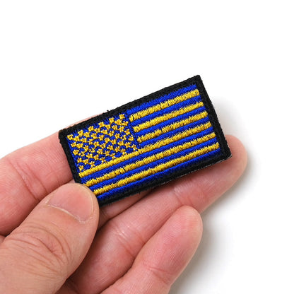 Military Patch（ミリタリーパッチ）UKRINE Color US FLAG ミニパッチ  [フック付き]【レターパックプラス対応】【レターパックライト対応】