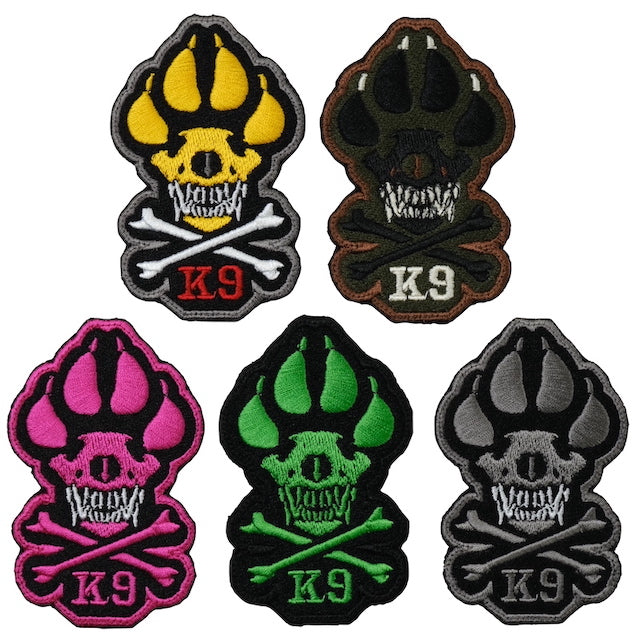 Military Patch（ミリタリーパッチ）K-9 Skull and Crossbones パッチ [フック付き]【レターパックプラス対応】【レターパックライト対応】