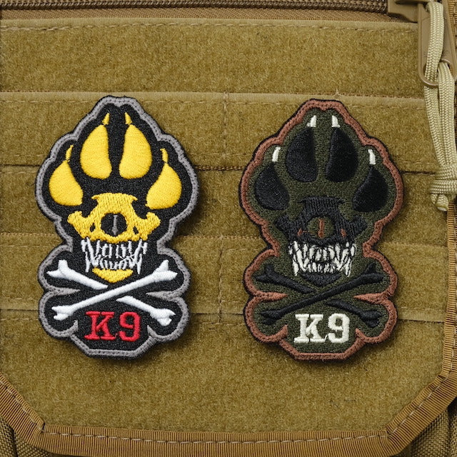 Military Patch（ミリタリーパッチ）K-9 Skull and Crossbones パッチ [フック付き]【レターパックプラス対応】【レターパックライト対応】
