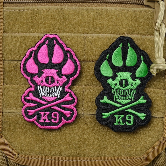 Military Patch（ミリタリーパッチ）K-9 Skull and Crossbones パッチ [フック付き]【レターパックプラス対応】【レターパックライト対応】