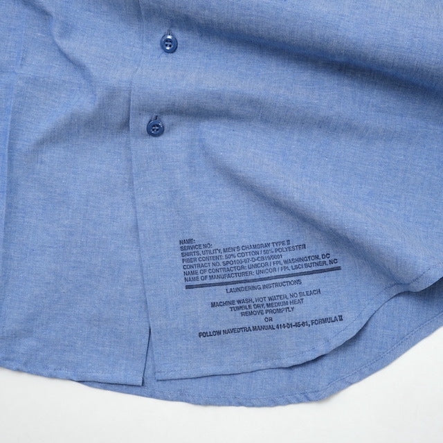 US（米軍放出品）Chambray Man's Utility Shirt 長袖【レターパックプラス対応】