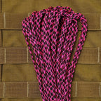 Military（ミリタリー）550 パラコード タイプ3 Black With Neon Pink Camo [50ft 15m][550 Paracord Type III 550 Cord]【レターパックプラス対応】【レターパックライト対応】