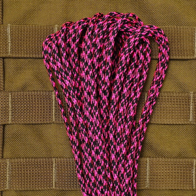 Military（ミリタリー）550 パラコード タイプ3 Black With Neon Pink Camo [50ft 15m][550 Paracord Type III 550 Cord]【レターパックプラス対応】【レターパックライト対応】