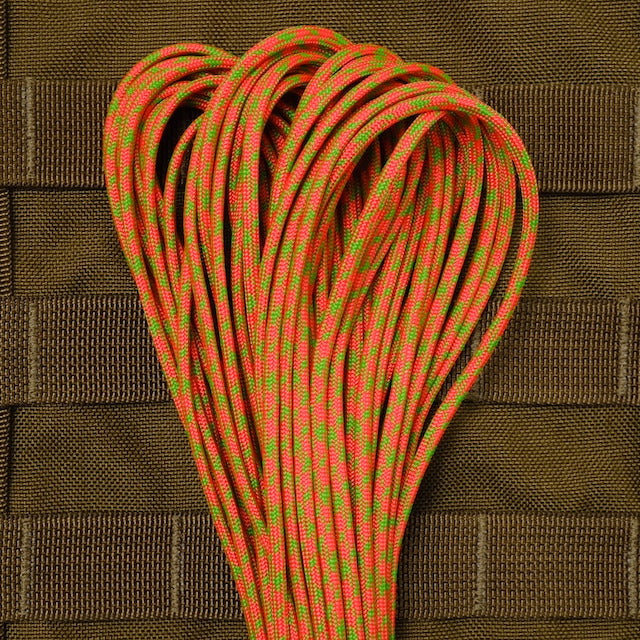 Military（ミリタリー）550 パラコード タイプ3 Neon Orange/Neon Green Camo [50ft 15m][550 Paracord Type III 550 Cord]【レターパックプラス対応】【レターパックライト対応】