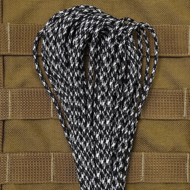 Military（ミリタリー）550 パラコード タイプ3 Black & White Camo [50ft 15m][550 Paracord Type III 550 Cord]【レターパックプラス対応】【レターパックライト対応】