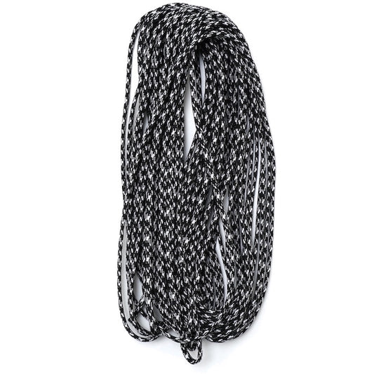 Military 550 Paracord Type 3 Black &amp; White Camo [50ft 15m] [550 Paracord Type III 550 Cord] [Letter Pack Plus compatible] [Letter Pack Light compatible]