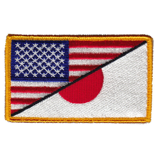 Military Patch flag 2 designs US flag x Japanese flag with full color hook [Mil-spec ratio] [Letter Pack Plus compatible] [Letter Pack Light compatible]