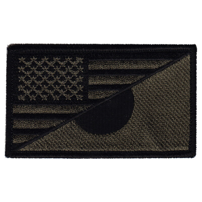 Military Patch（ミリタリーパッチ）フラッグ 2デザイン 米国旗x日の丸 サブデュードフック付き [ミルスペック比率サイズ]【レターパックプラス対応】【レターパックライト対応】