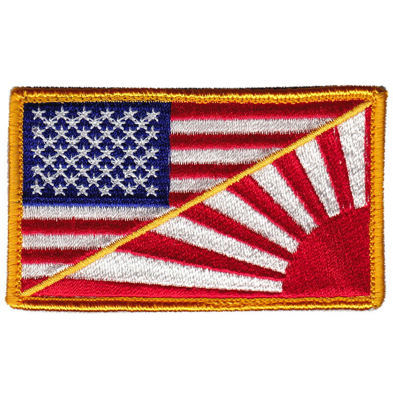 Military Patch flag 2 designs US flag x Navy flag/Maritime Self-Defense Force flag with full color hook [Compatible with Letter Pack Plus] [Compatible with Letter Pack Light]