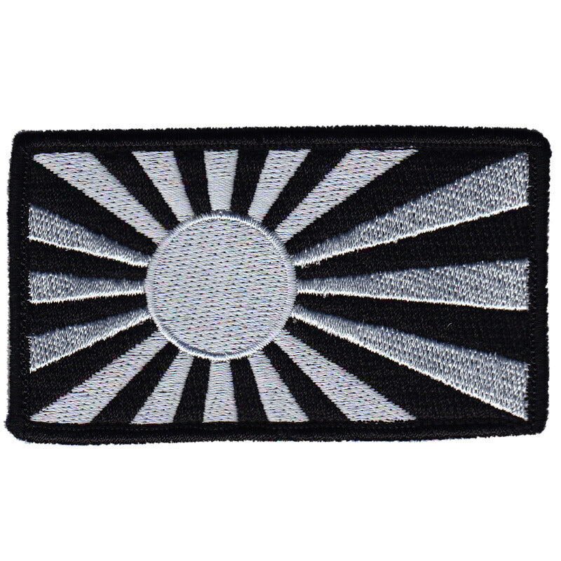 Military Patch (Military Patch) Navy Flag/Maritime Self-Defense Force Flag Black x Silver with Hook [Mil-Spec Ratio Size] [Letter Pack Plus Compatible] [Letter Pack Light Compatible]