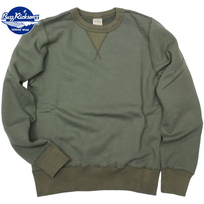 BUZZ RICKSON'S（バズリクソン）セットイン スリーブ スウェット シャツ オリーブ Set-In Sleeve Sweat Shirts Olive[BR65622]