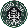 Military Patch（ミリタリーパッチ）GUNS AND COFFEE  ワッペン フック付き【レターパックプラス対応】【レターパックライト対応】