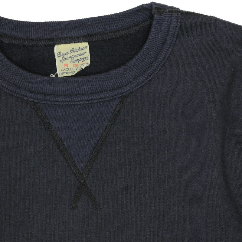BUZZ RICKSON'S（バズリクソン）セットイン スリーブ スウェット シャツ ネイビー Set-In Sleeve Sweat Shirts Navy[BR65622]