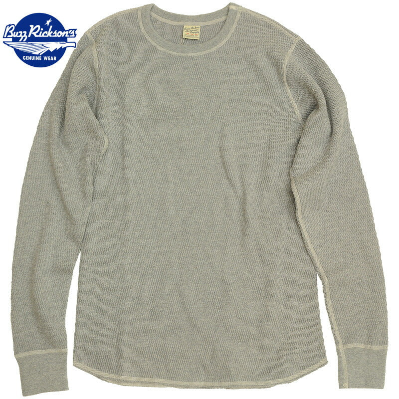 BUZZ RICKSON'S （バズリクソン）Thermal Shirt Long Sleeve H.Gray サーマル ロングスリーブ シャツ ヘザーグレー[BR63755]