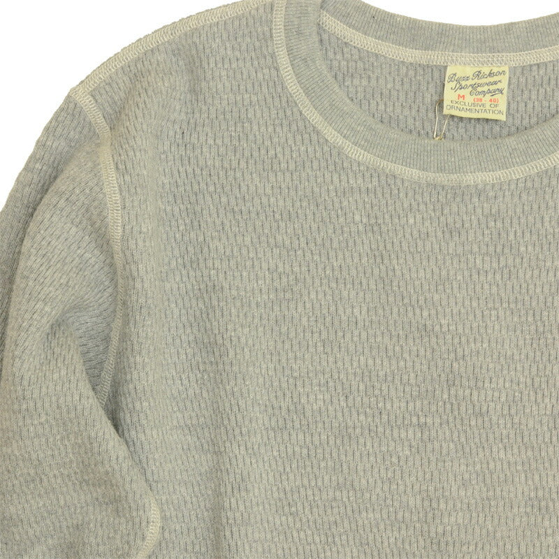 BUZZ RICKSON'S （バズリクソン）Thermal Shirt Long Sleeve H.Gray サーマル ロングスリーブ シャツ ヘザーグレー[BR63755]