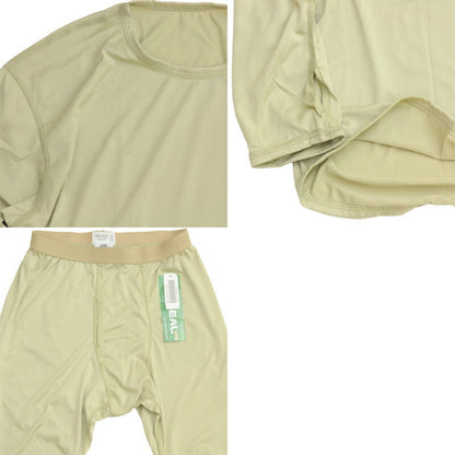 US (US military release product) underwear top and bottom set [TAN] Level 1 SILKWEIGHT UNDERSHIRT &amp; DRAWER [Polartec Power Dry]
