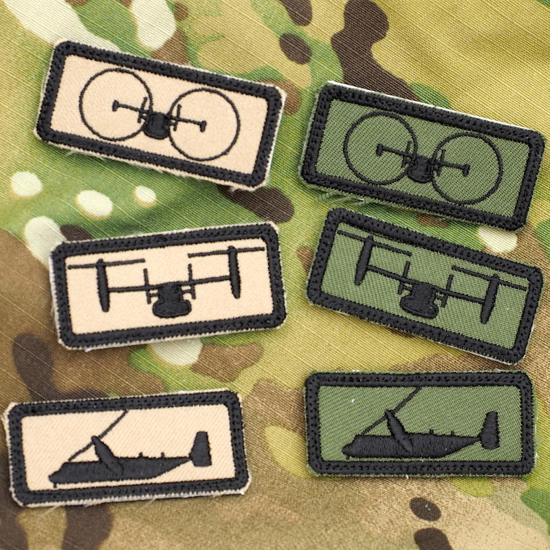 Military Patch（ミリタリーパッチ）オスプレイ ミニパッチ ベルクロ付き [2色 3種]【レターパックプラス対応】【レターパックライト対応】