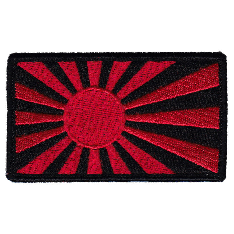 Military Patch（ミリタリーパッチ）海軍旗／海上自衛隊旗 ブラックxレッド ベルクロ付き [ミルスペック比率]【レターパックプラス対応】【レターパックライト対応】