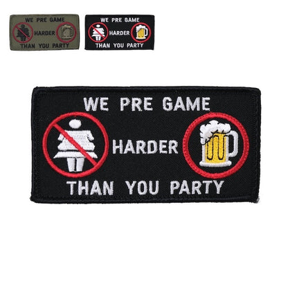 Military Patch WE PRE GAME HARDER THAN YOU PARTY Name Size Patch [2 Colors] [With Hook] [Compatible with Letter Pack Plus] [Compatible with Letter Pack Light]
